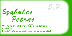 szabolcs petras business card